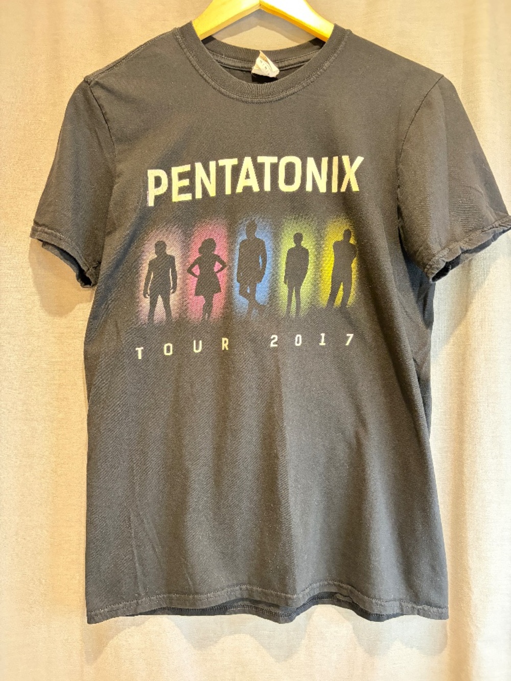 Pentatonix Concert Men's Medium 2017 Tour T-Shirt Black Rainbow Silhouettes